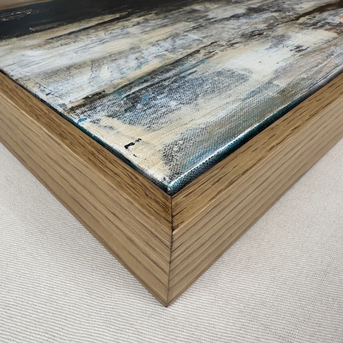 Oak floating frame Early American